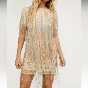 Nasty Gal Tassel Beaded Mini Shift Dress